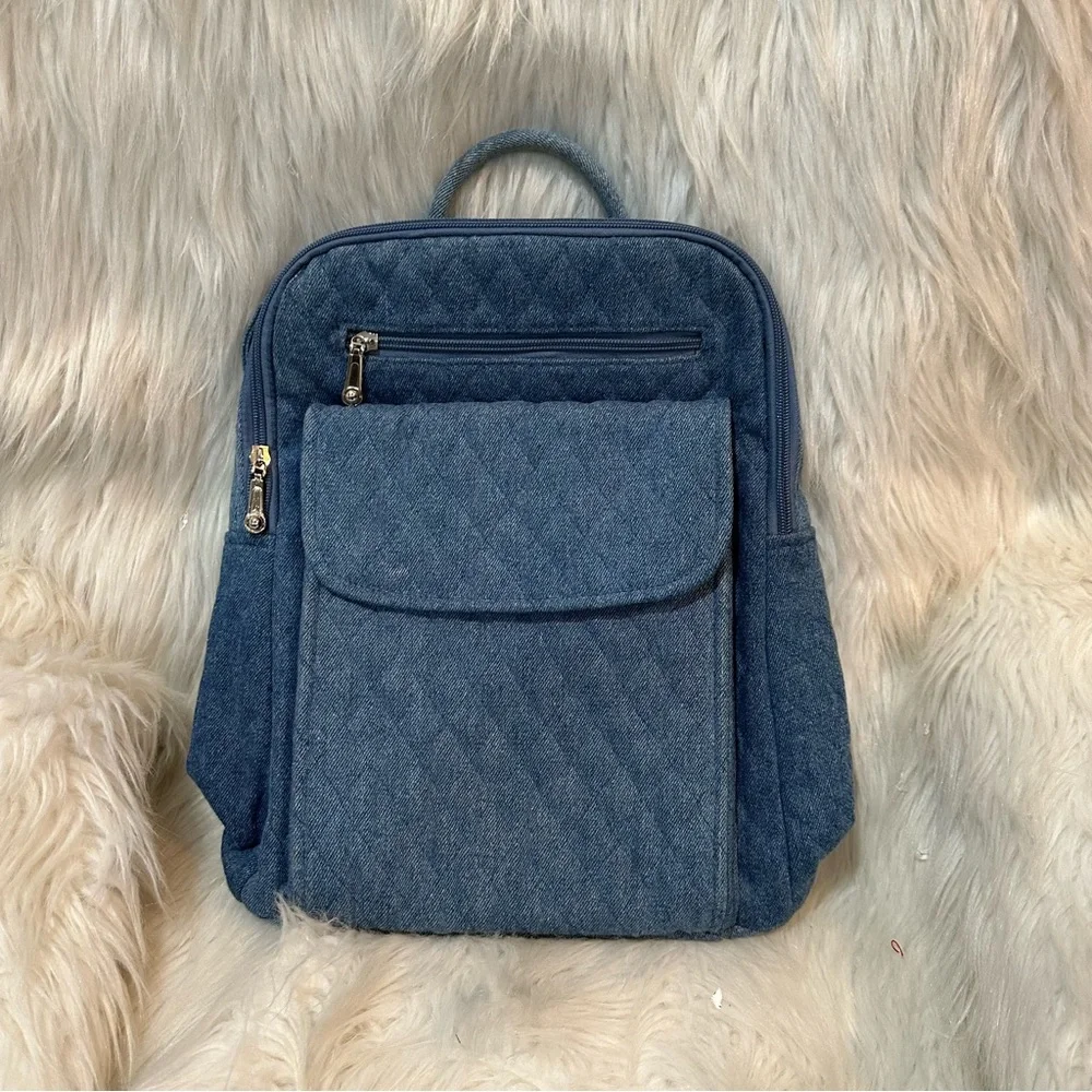 Quilted Denim Backpack